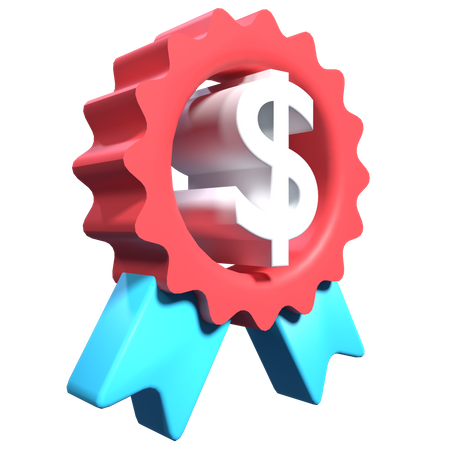 Dollar Badge  3D Illustration