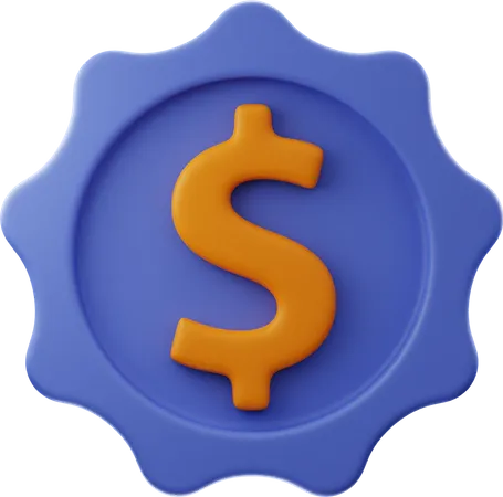 Dollar Badge  3D Illustration