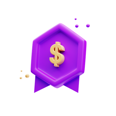 Dollar badges  3D Illustration