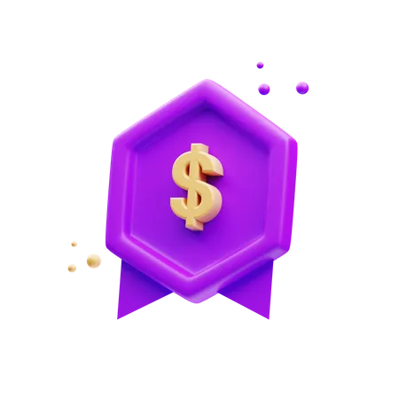 Dollar badges  3D Illustration