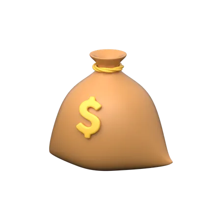 A Visual Representation Of Wealth And Prosperity Featuring A Bag Filled With Dollar Signs In Three Dimensions 3D Icon