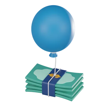 Balloon And Banknote Inflation Rising Prices Economic Downturns And Financial Challenges Ideal For Conveying Concepts Of Cost Of Living And Financial Planning 3 D Render Illustration 3D Icon