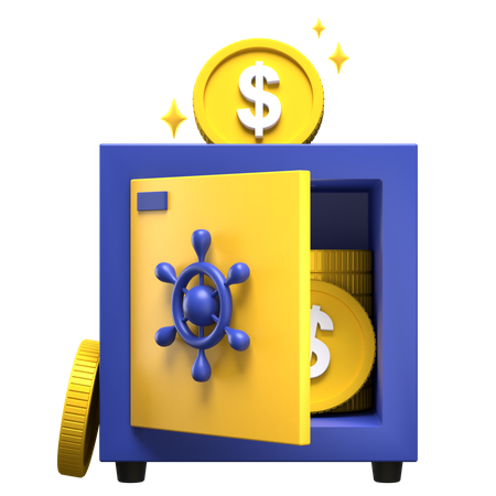 Dollar Bank Locker  3D Illustration