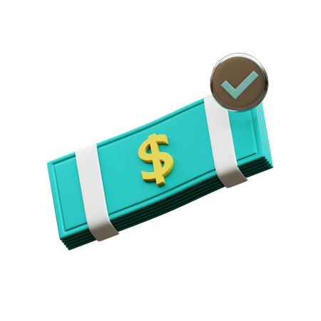 Dollar-Banknote genehmigt  3D Icon