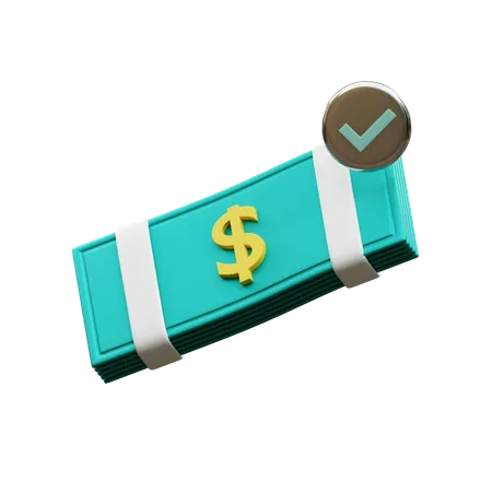 Dollar-Banknote genehmigt  3D Icon