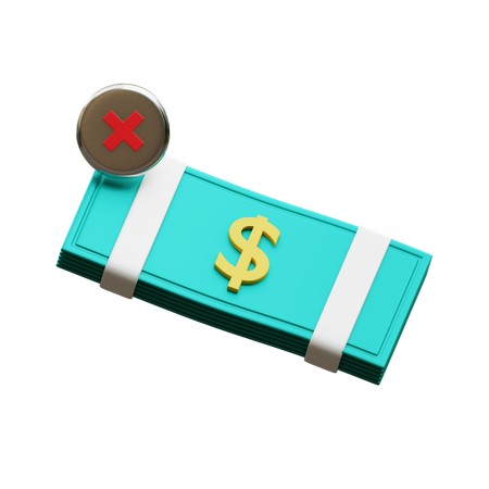 Dollar Banknote Rejected  3D Icon