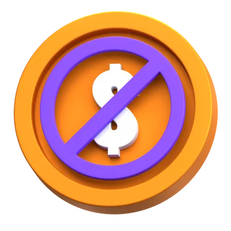 Dollar Banned 3D Icon