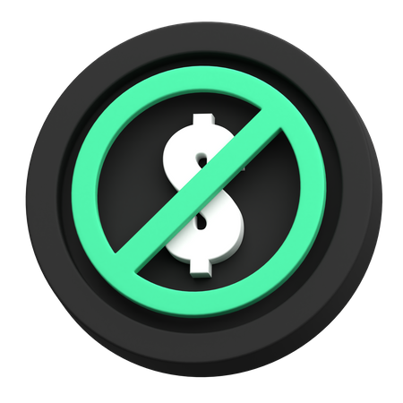 Dollar Banned 3D Icon