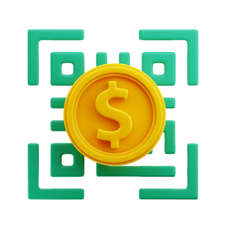 Dollar Barcode  3D Icon