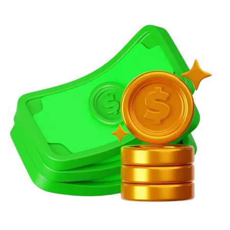 Dollar-Bargeld  3D Icon