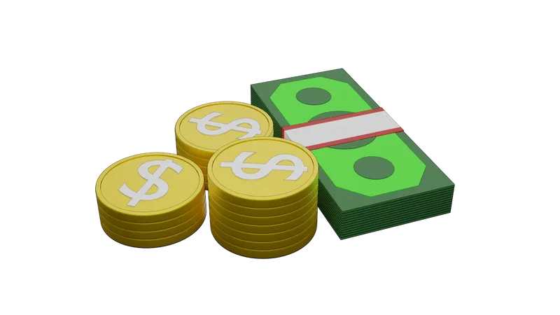 Dollar-Bargeld  3D Illustration