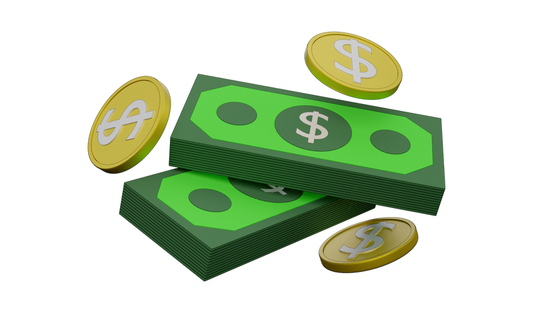 Dollar-Bargeld  3D Illustration