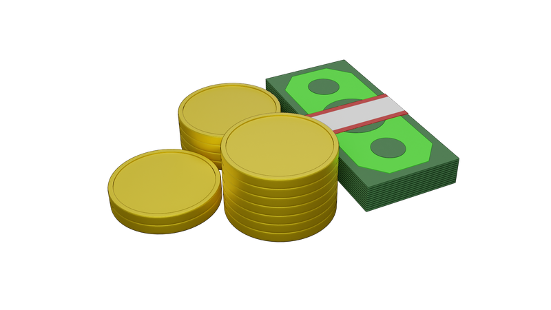 Dollar-Bargeld  3D Illustration