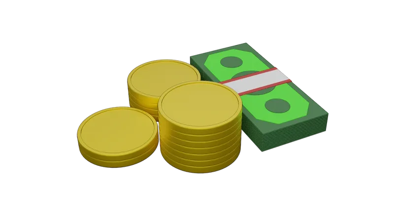 Dollar-Bargeld  3D Illustration