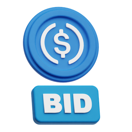Dollar Bid  3D Icon