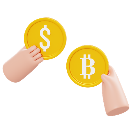 Dollar Bitcoin Swap  3D Icon