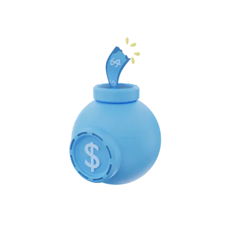 Dollar Bomb  3D Icon