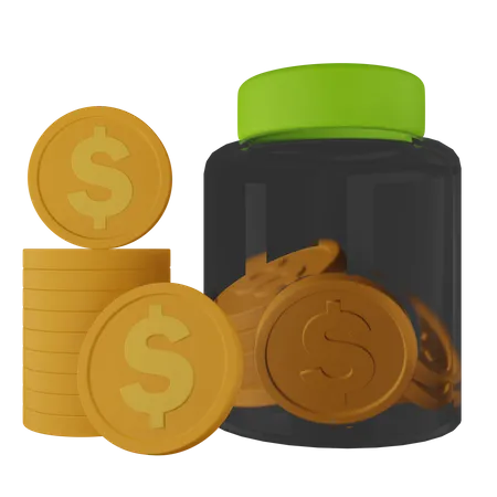 Dollar Bottle  3D Icon