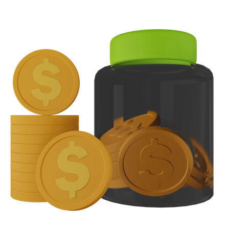Dollar Bottle  3D Icon