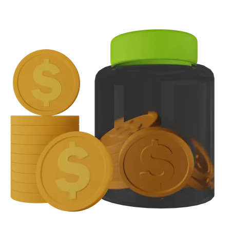 Dollar Bottle 3D Icon