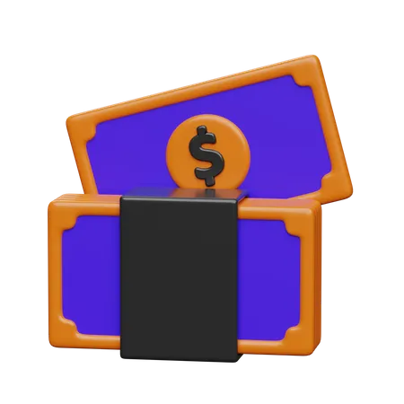 3 D Dollar Money Bundle 3 D Render Illustration 3D Icon