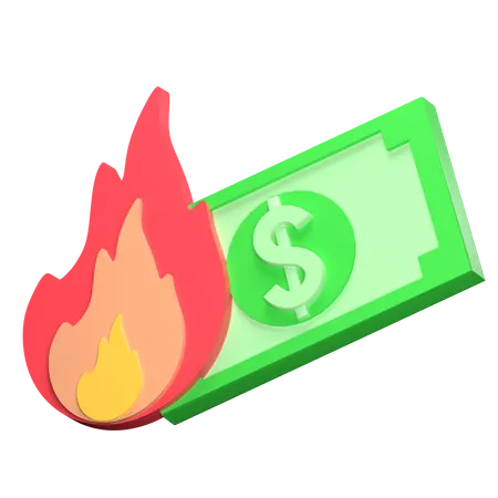 Dollar Burn  3D Icon