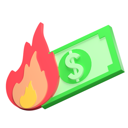 Dollar Burn 3D Icon