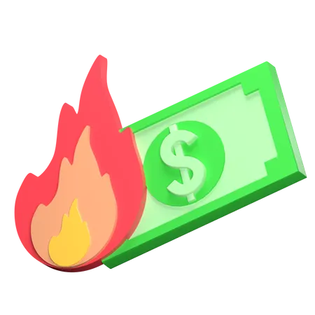 Dollar Burn 3D Icon