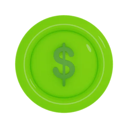 Dollar Button  3D Icon