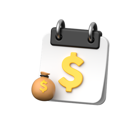 Dollar Calendar  3D Icon