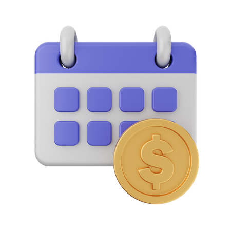 Dollar Calendar  3D Icon