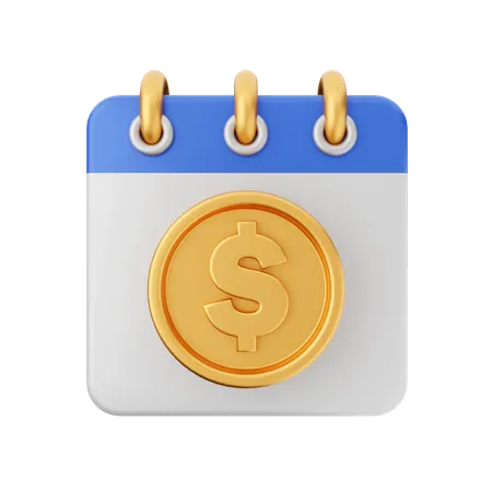 Dollar Calendar  3D Icon