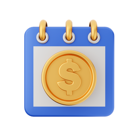 Dollar Calendar  3D Icon
