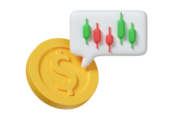 Dollar Candle Chart  3D Icon