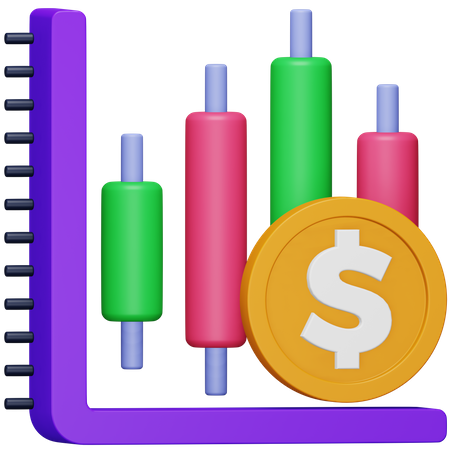 Dollar Candlestick Chart 3D Icon