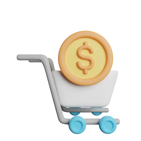 Dollar Cart  3D Icon