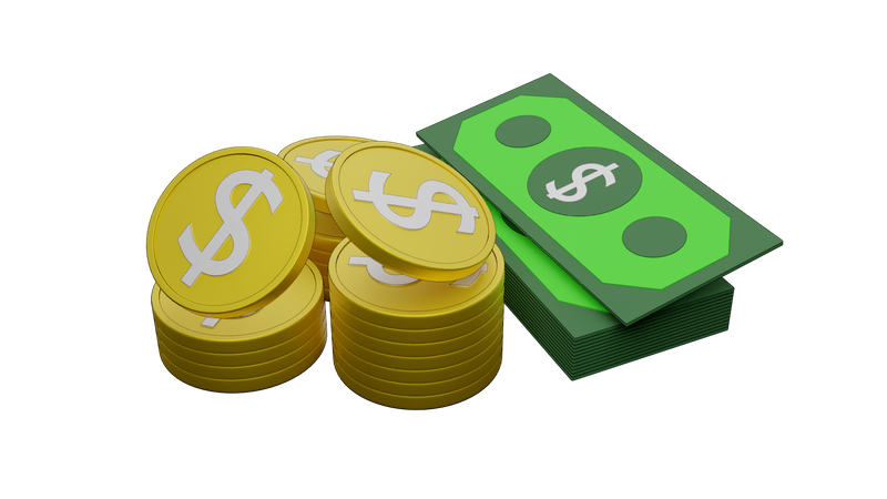 Dollar Cash  3D Illustration