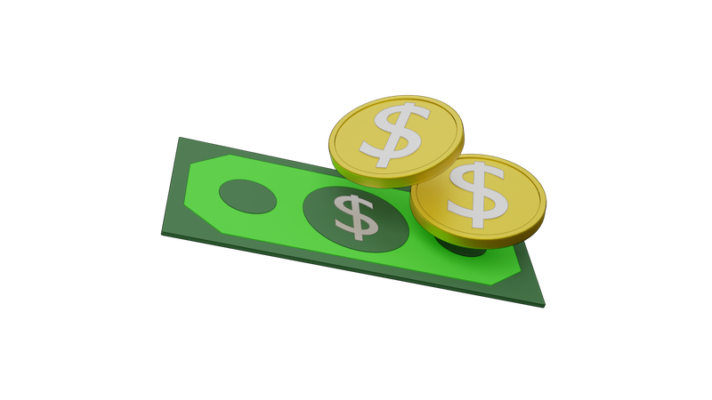 Dollar Cash  3D Illustration