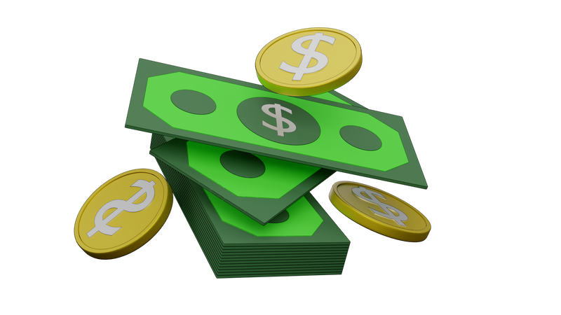 Dollar Cash  3D Illustration