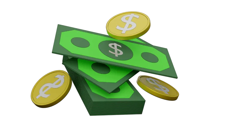 Dollar Cash  3D Illustration