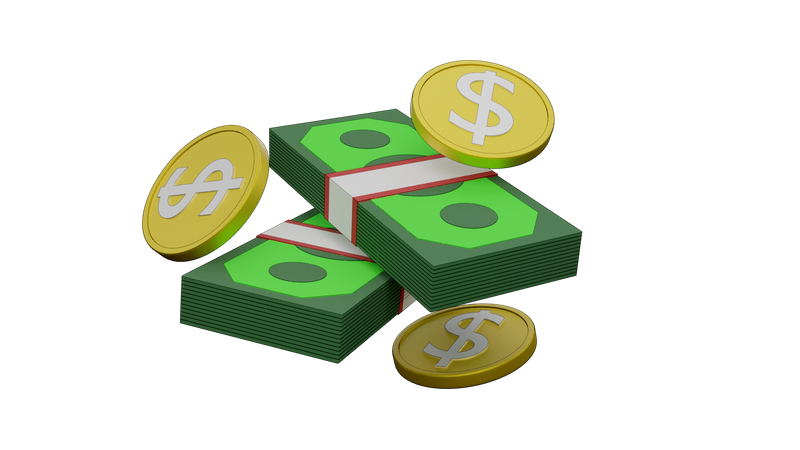 Dollar Cash  3D Illustration