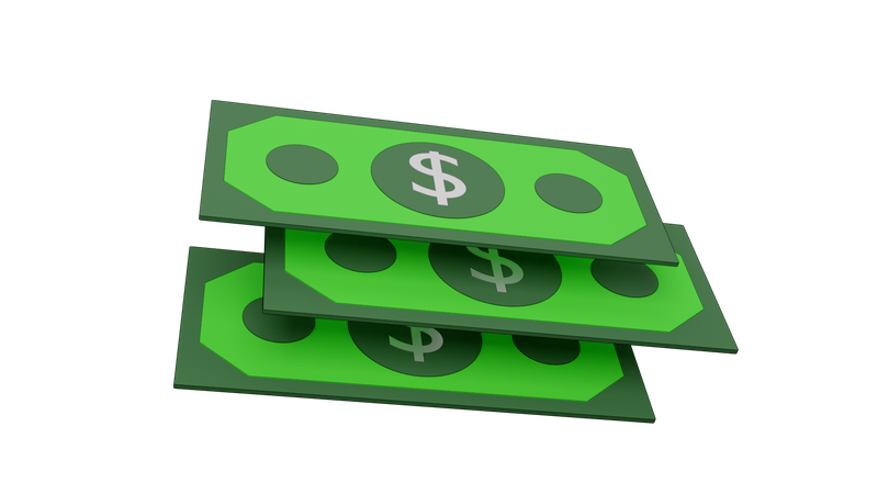 Dollar Cash  3D Illustration