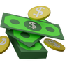 dollar cash 3d logo