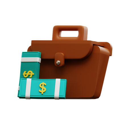 Dollar Cash Briefcase  3D Icon