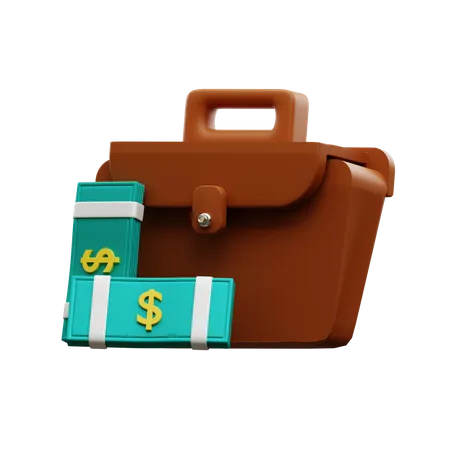 Dollar Cash Briefcase  3D Icon