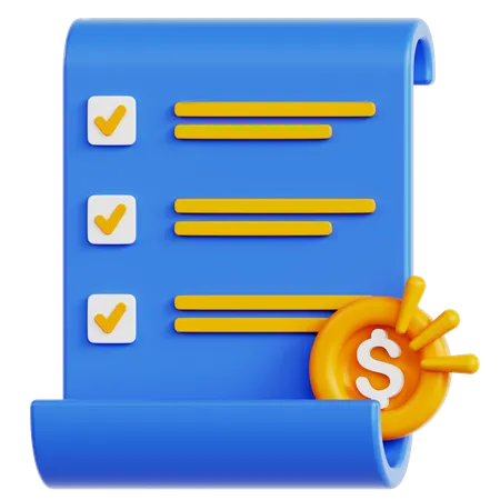 Dollar certificate  3D Icon