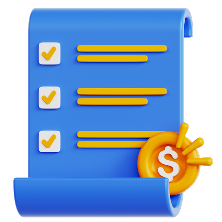 Dollar certificate  3D Icon