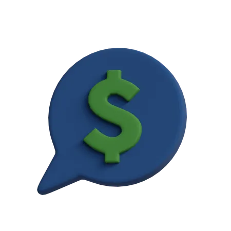 Dollar Chat  3D Icon