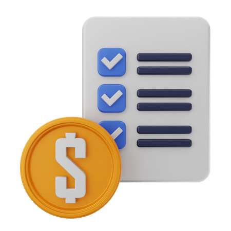 Dollar-Checkliste  3D Icon