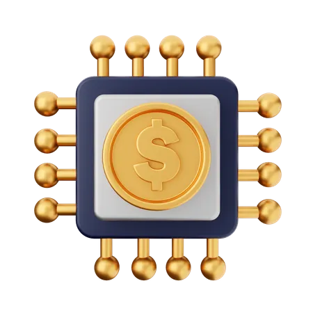 Dollar Chip  3D Icon